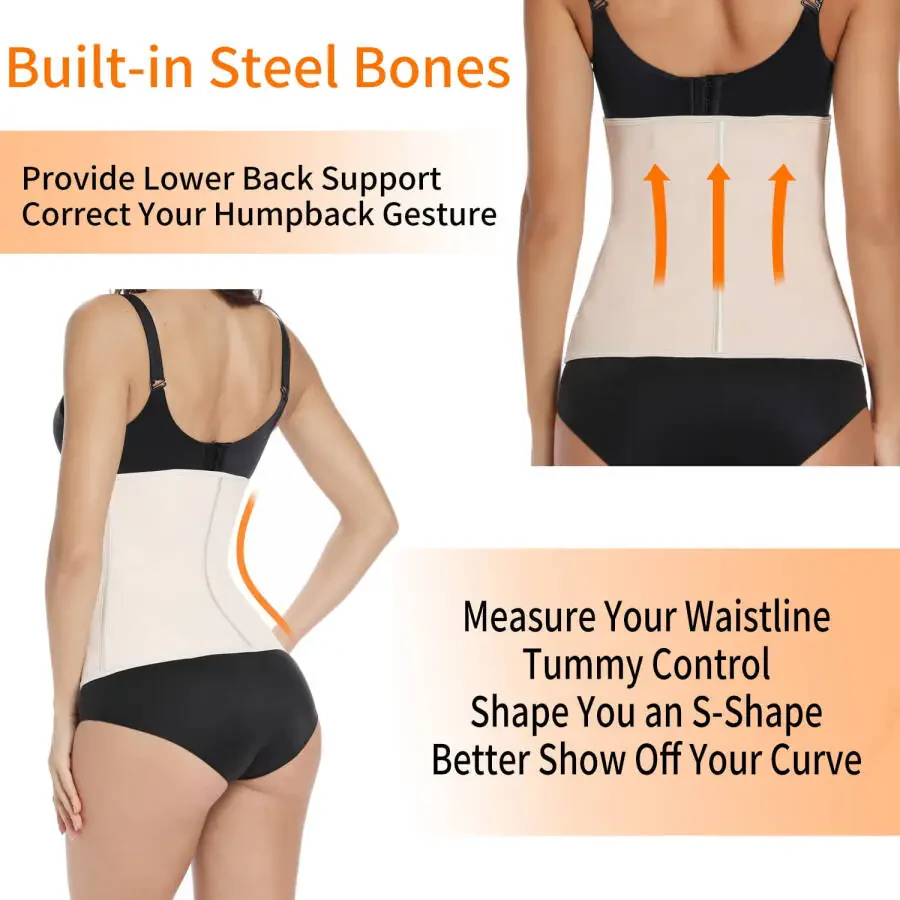 QRIC Women's Underbust Latex Sport Girdle Waist Trainer Corsets Boned Body Shaper - 5