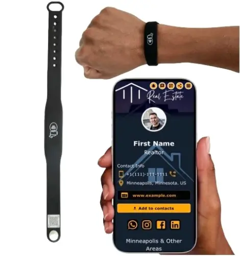 QRLynk Silicone NFC/QR Code Networking Wristband: Your Digital Business Card & Bio Link - No App/Subscription Needed - 6