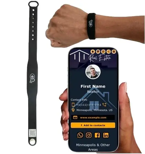 QRLynk Silicone NFC/QR Code Networking Wristband: Your Digital Business Card & Bio Link - No App/Subscription Needed - 6