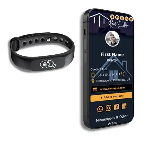 QRLynk Silicone NFC/QR Code Networking Wristband: Your Digital Business Card & Bio Link - No App/Subscription Needed 