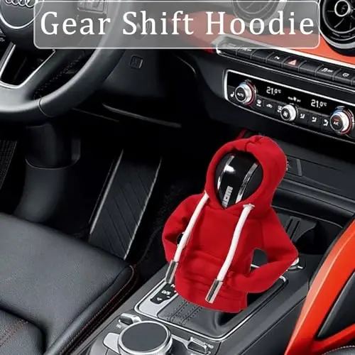 QTZFKFLHD Gear Shift Hoodie, Funny Gear Shift Knob, Universal Car Shift Knob Hoodie, Mini Hoodie for Car Shifter, Automotive Interior Novelty Accessories Decorations, Car Accessories and Decorations - QTZFKFLHD (1)
