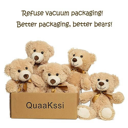 Quaakssi Teddy Ayilar Ulgur 5 Paket Teddy Ayilar To'ldirilgan Hayvonlar Plush O'yinchoqlar Bola Qiz Do'stiga Sovg'a, 13.5 Dyuym To'ldirilgan Ayilar Ro'za Bayrami Sevishganlar Kuni Tug'ilgan Kun To'y Partiyasi - 2