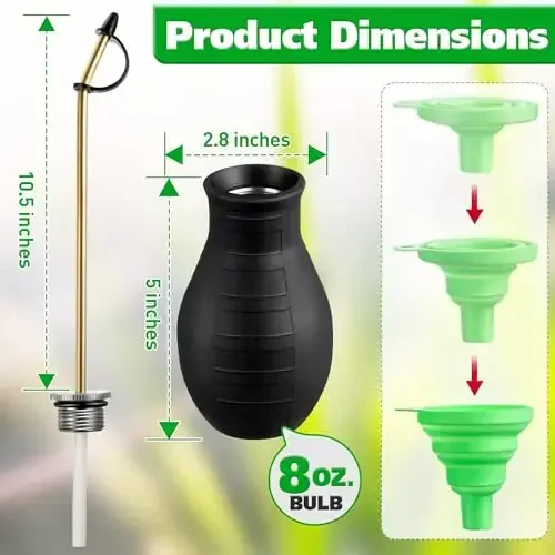 Qualirey Diatomaceous Earth Powder Duster, uzun metall trubkali bog'dorchilik kukuni aplikator dispenser, uy uchun lampochkali purkagich hasharotlar dusteri, organik bog'dorchilik qishloq xo'jaligi ta'minoti uchun kukun (1 dona) - 3