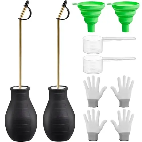 Qualirey Diatomaceous Earth Powder Duster, Garden Powder Applicator Dispenser with Long Metal Tube, Bulb Duster Sprayer Insect Duster for Home Powders for Organic Gardening Agricultural Supply - 3