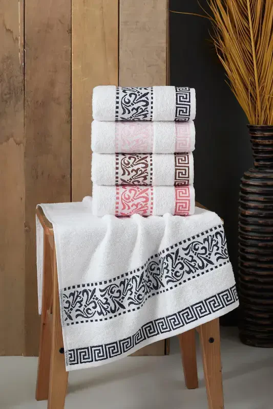 Qualita By Italiano Set of 4 Hand & Face Towels, 50x90 Cm - ZEYNEP TEKSTIL