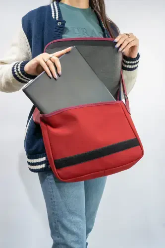 Quality 2-Compartment Large Messenger Bag-Burgundy - 4