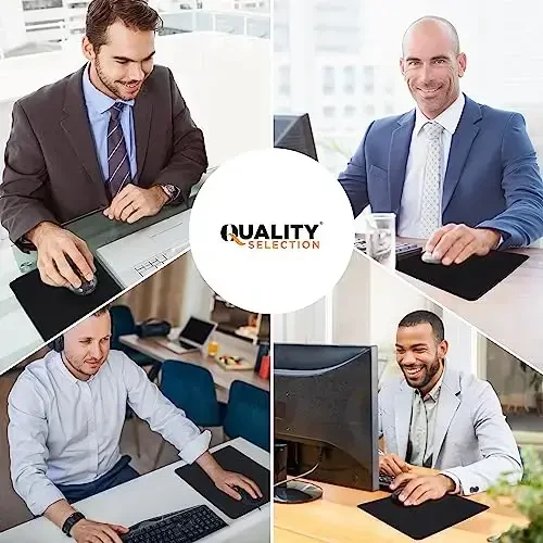 Quality Selection Mouse Pad Non-Slip Rubber Base Computer Mousepad, Superb Tracking Accuracy and Smooth Surface Mouse Control, Mouse Pads for Office, Home & Gaming 7.75 x 9.25 in, Black - 10 Pack - 6