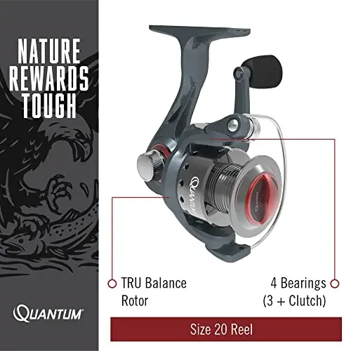 Quantum Optix Spinning Fishing Reel, 4 Bearings (3 + Clutch), Anti-Reverse with Smooth, Precisely-Aligned Gears, Clam Packaging - 3