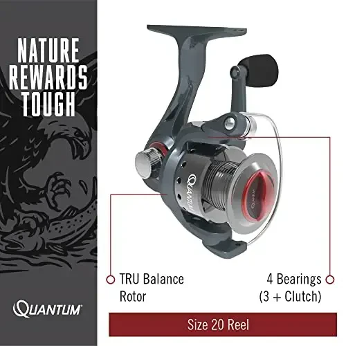 Quantum Optix Spinning Fishing Reel, 4 Bearings (3 + Clutch), Anti-Reverse with Smooth, Precisely-Aligned Gears, Clam Packaging - 3