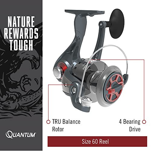 Quantum Optix Spinning Fishing Reel, 4 Bearings (3 + Clutch), Anti-Reverse with Smooth, Precisely-Aligned Gears, Clam Packaging - 3