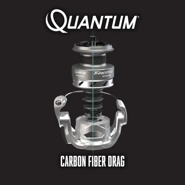 Quantum Throttle Spinning Fishing Reel, Size 25 Reel, Silver - 6