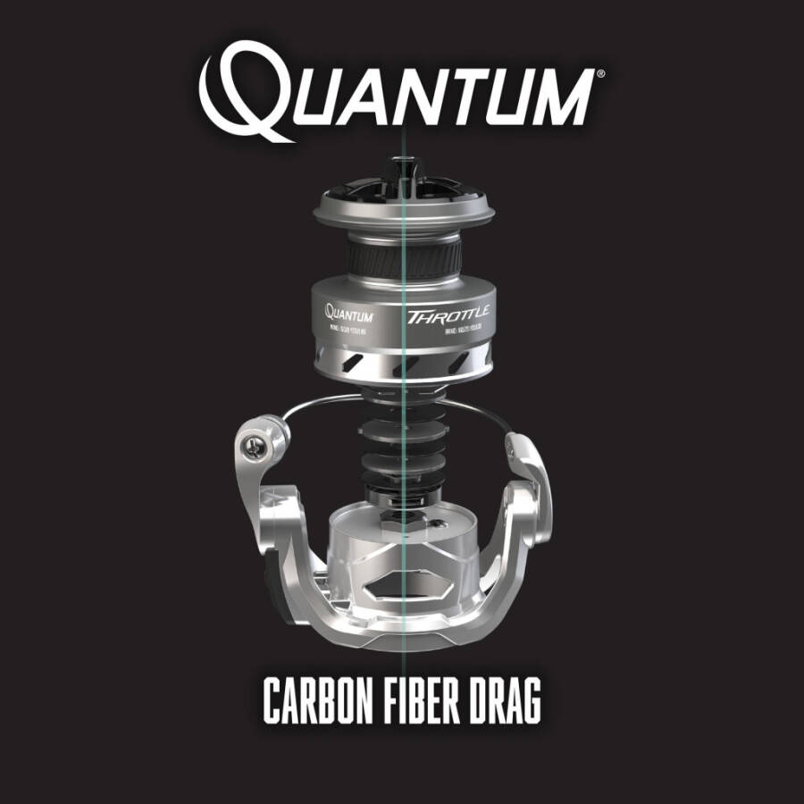 Quantum Throttle Spinning Fishing Reel, Size 25 Reel, Silver - 6