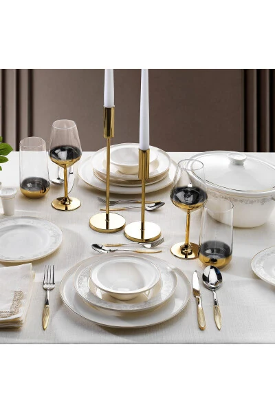Queen Natty Bone Dinner Set 60 Pieces Gold - SCHAFER