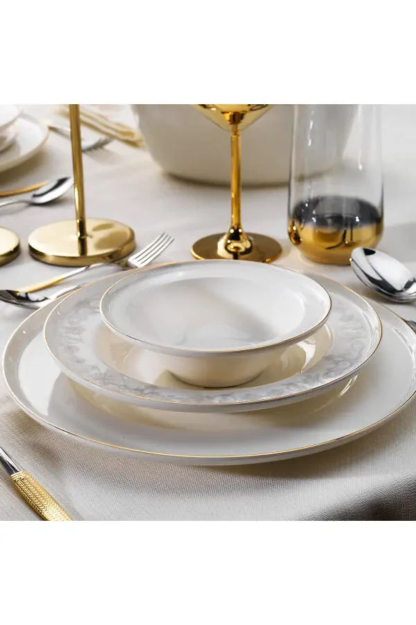 Queen Natty Bone Dinner Set 60 Pieces Gold - 2
