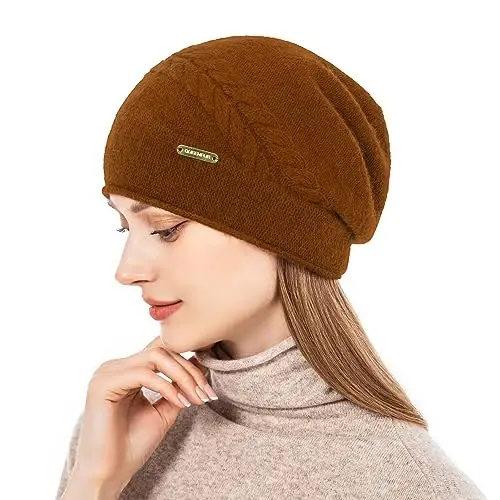 QUEENFUR Knit Slouchy Beanie Hats for Women CasModazoneere Ski Cap Knitted Wool Soft Warm Winter Hat - 4