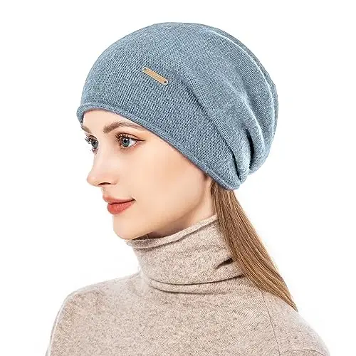 QUEENFUR Knit Slouchy Beanie Hats for Women CasModazoneere Ski Cap Knitted Wool Soft Warm Winter Hat - QUEENFUR (1)