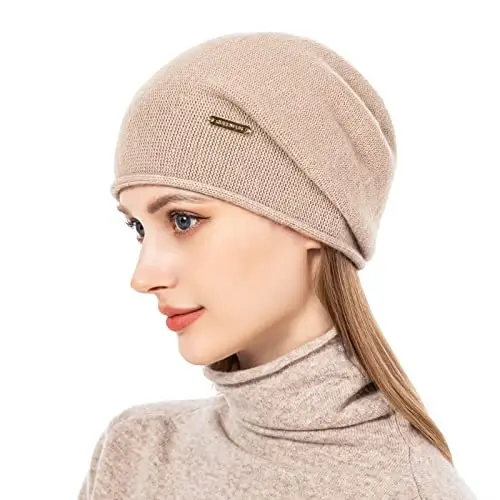 QUEENFUR Knit Slouchy Beanie Hats for Women CasModazoneere Ski Cap Knitted Wool Soft Warm Winter Hat - QUEENFUR (1)