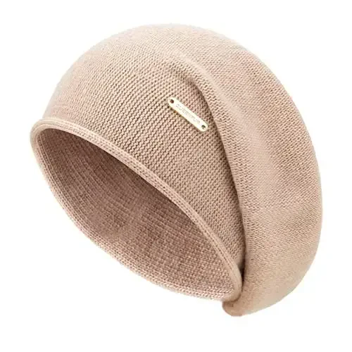QUEENFUR Knit Slouchy Beanie Hats for Women CasModazoneere Ski Cap Knitted Wool Soft Warm Winter Hat 