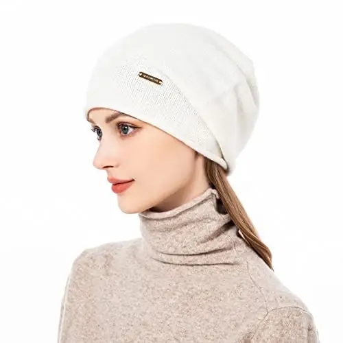 QUEENFUR Knit Slouchy Beanie Hats for Women CasModazoneere Ski Cap Knitted Wool Soft Warm Winter Hat - 2
