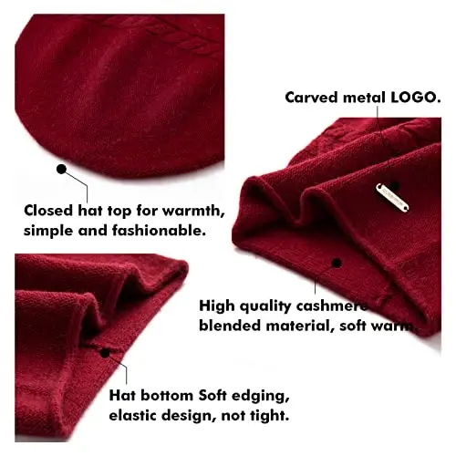 QUEENFUR Knit Slouchy Beanie Hats for Women CasModazoneere Ski Cap Knitted Wool Soft Warm Winter Hat - 6