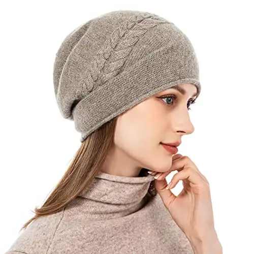 QUEENFUR Knit Slouchy Beanie Hats for Women CasModazoneere Ski Cap Knitted Wool Soft Warm Winter Hat - 3