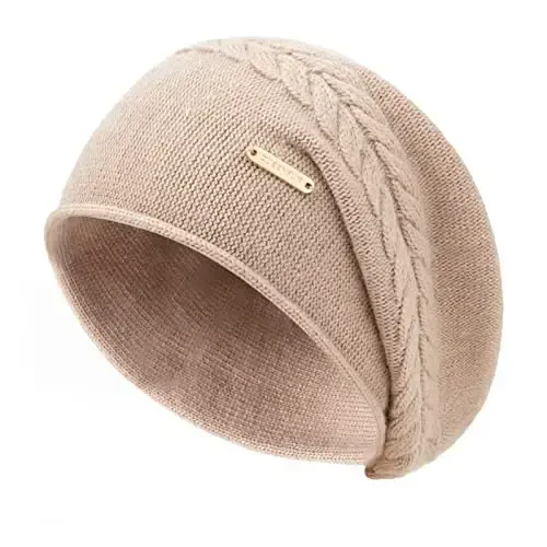 QUEENFUR Knit Slouchy Beanie Hats for Women CasModazoneere Ski Cap Knitted Wool Soft Warm Winter Hat 