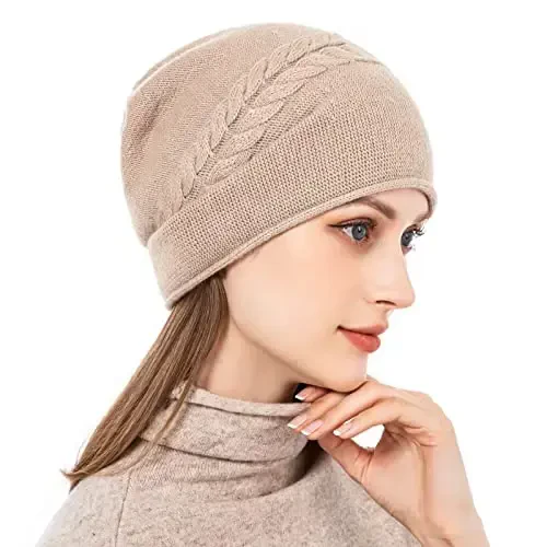 QUEENFUR Knit Slouchy Beanie Hats for Women CasModazoneere Ski Cap Knitted Wool Soft Warm Winter Hat - 3