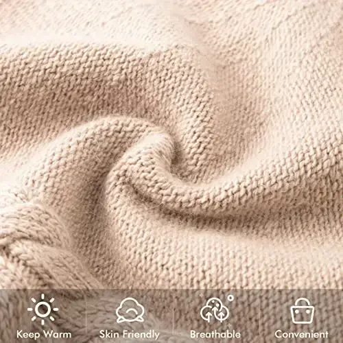 QUEENFUR Knit Slouchy Beanie Hats for Women CasModazoneere Ski Cap Knitted Wool Soft Warm Winter Hat - 5