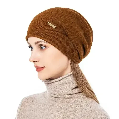 QUEENFUR Knit Slouchy Beanie Hats for Women CasModazoneere Ski Cap Knitted Wool Soft Warm Winter Hat - 2