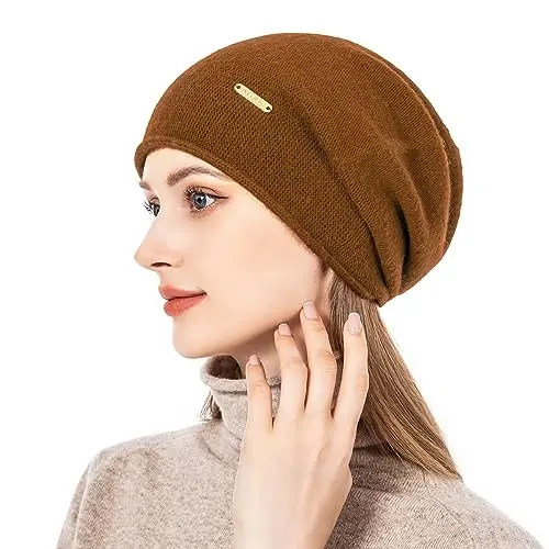 QUEENFUR Knit Slouchy Beanie Hats for Women CasModazoneere Ski Cap Knitted Wool Soft Warm Winter Hat - 4