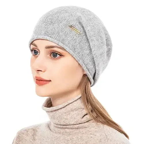 QUEENFUR Knit Slouchy Beanie Hats for Women CasModazoneere Ski Cap Knitted Wool Soft Warm Winter Hat - 2