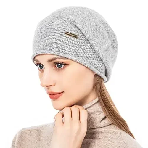 QUEENFUR Knit Slouchy Beanie Hats for Women CasModazoneere Ski Cap Knitted Wool Soft Warm Winter Hat - 4