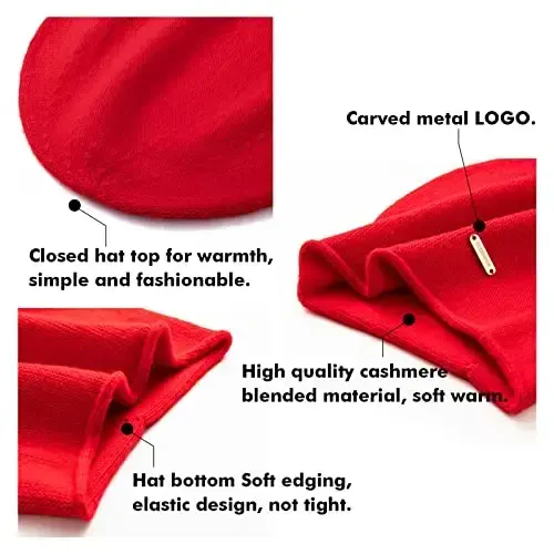 QUEENFUR Knit Slouchy Beanie Hats for Women CasModazoneere Ski Cap Knitted Wool Soft Warm Winter Hat - 6