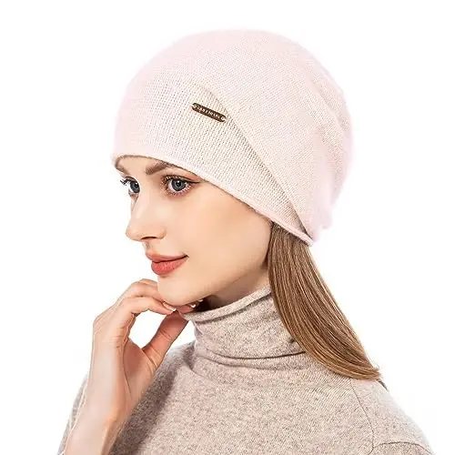 QUEENFUR Knit Slouchy Beanie Hats for Women CasModazoneere Ski Cap Knitted Wool Soft Warm Winter Hat - QUEENFUR (1)