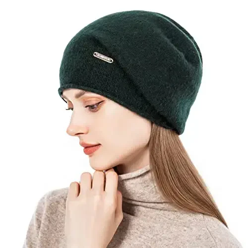 QUEENFUR Knit Slouchy Beanie Hats for Women CasModazoneere Ski Cap Knitted Wool Soft Warm Winter Hat - 4