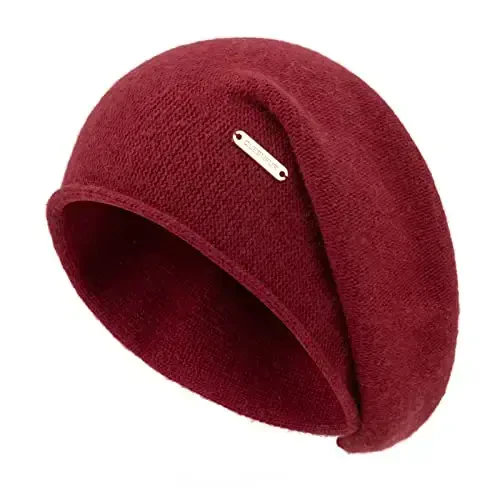 QUEENFUR Knit Slouchy Beanie Hats for Women CasModazoneere Ski Cap Knitted Wool Soft Warm Winter Hat 