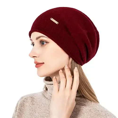 QUEENFUR Knit Slouchy Beanie Hats for Women CasModazoneere Ski Cap Knitted Wool Soft Warm Winter Hat - 4