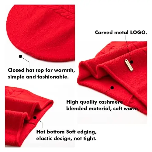 QUEENFUR Knit Slouchy Beanie Hats for Women CasModazoneere Ski Cap Knitted Wool Soft Warm Winter Hat - 6