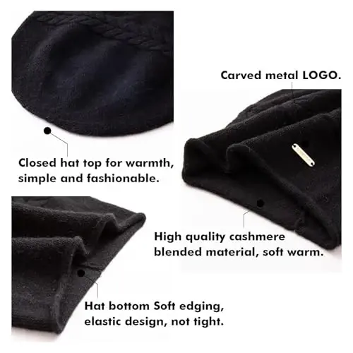 QUEENFUR Knit Slouchy Beanie Hats for Women CasModazoneere Ski Cap Knitted Wool Soft Warm Winter Hat - 6
