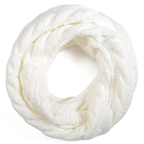 QUEENFUR Winter Women Thick Cable Knit Ribbed Infinity Circle Loop Scarf - 5