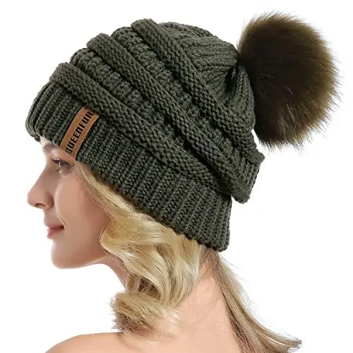 QUEENFUR Winter Women Thick Cable Knit Ribbed Infinity Circle Loop Scarf - MODAZONE (1)