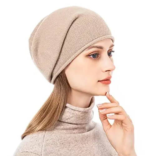 QUEENFUR Knit Slouchy Beanie Hats for Women CasModazoneere Ski Cap Knitted Wool Soft Warm Winter Hat - 3