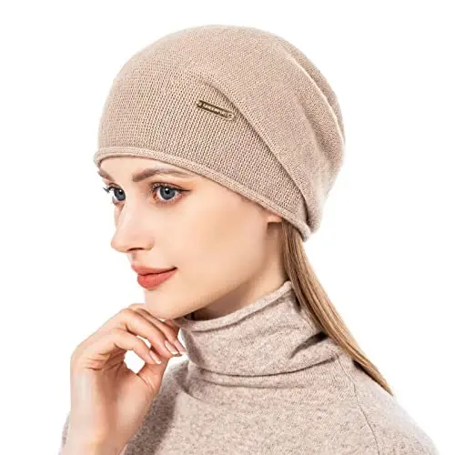 QUEENFUR Knit Slouchy Beanie Hats for Women CasModazoneere Ski Cap Knitted Wool Soft Warm Winter Hat - 4
