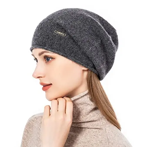 QUEENFUR Knit Slouchy Beanie Hats for Women CasModazoneere Ski Cap Knitted Wool Soft Warm Winter Hat - QUEENFUR (1)