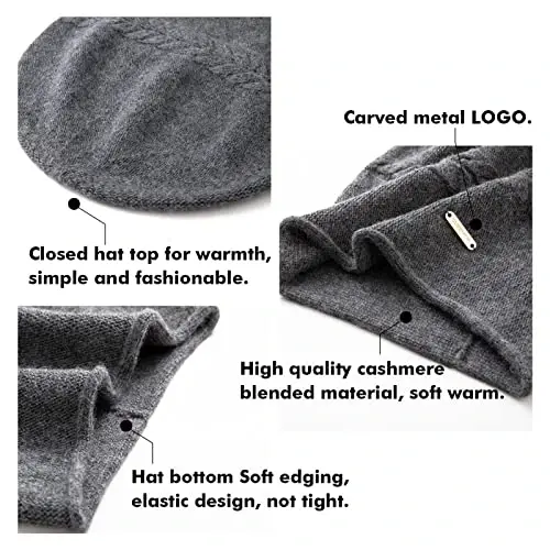 QUEENFUR Knit Slouchy Beanie Hats for Women CasModazoneere Ski Cap Knitted Wool Soft Warm Winter Hat - 6