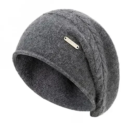 QUEENFUR Knit Slouchy Beanie Hats for Women CasModazoneere Ski Cap Knitted Wool Soft Warm Winter Hat 