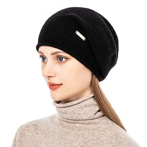 QUEENFUR Knit Slouchy Beanie Hats for Women CasModazoneere Ski Cap Knitted Wool Soft Warm Winter Hat - QUEENFUR (1)