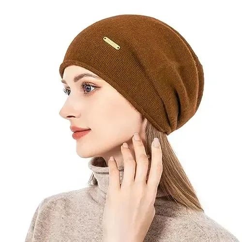 QUEENFUR Knit Slouchy Beanie Hats for Women CasModazoneere Ski Cap Knitted Wool Soft Warm Winter Hat - 4
