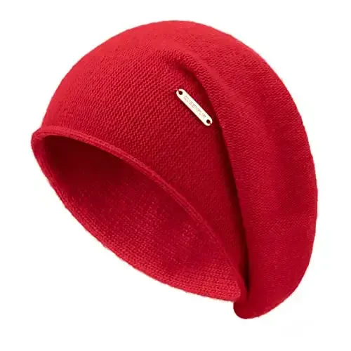 QUEENFUR Knit Slouchy Beanie Hats for Women CasModazoneere Ski Cap Knitted Wool Soft Warm Winter Hat 