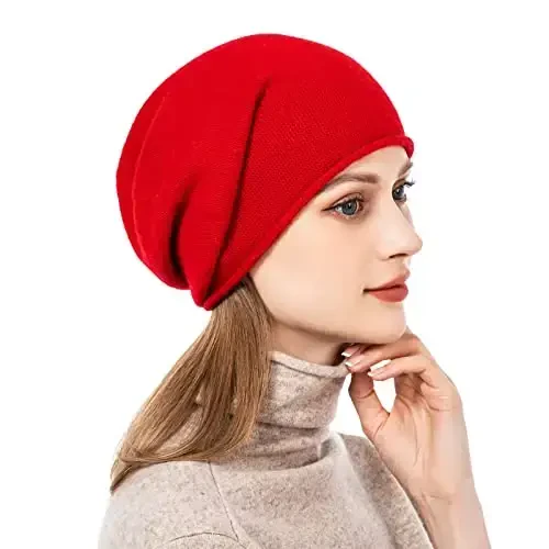 QUEENFUR Knit Slouchy Beanie Hats for Women CasModazoneere Ski Cap Knitted Wool Soft Warm Winter Hat - 3
